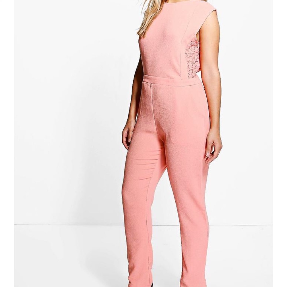 Plus size crochet detail romper